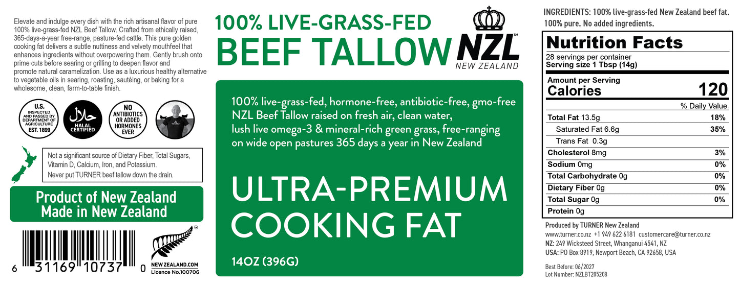100% Live-Grass-Fed Beef Tallow NZL