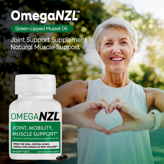 OmegaNZL Natural Joint Pain Relief Supplement, Green Lipped Mussel Oil, Up to 53 times more effective than standard green-lipped mussel oil* contains 60 SOFTGELS