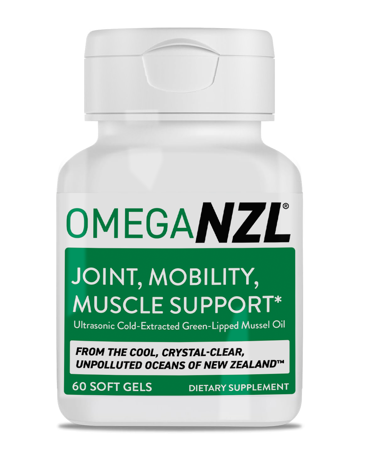 OmegaNZL Natural Joint Pain Relief Supplement, Green Lipped Mussel Oil, 60 Capsules