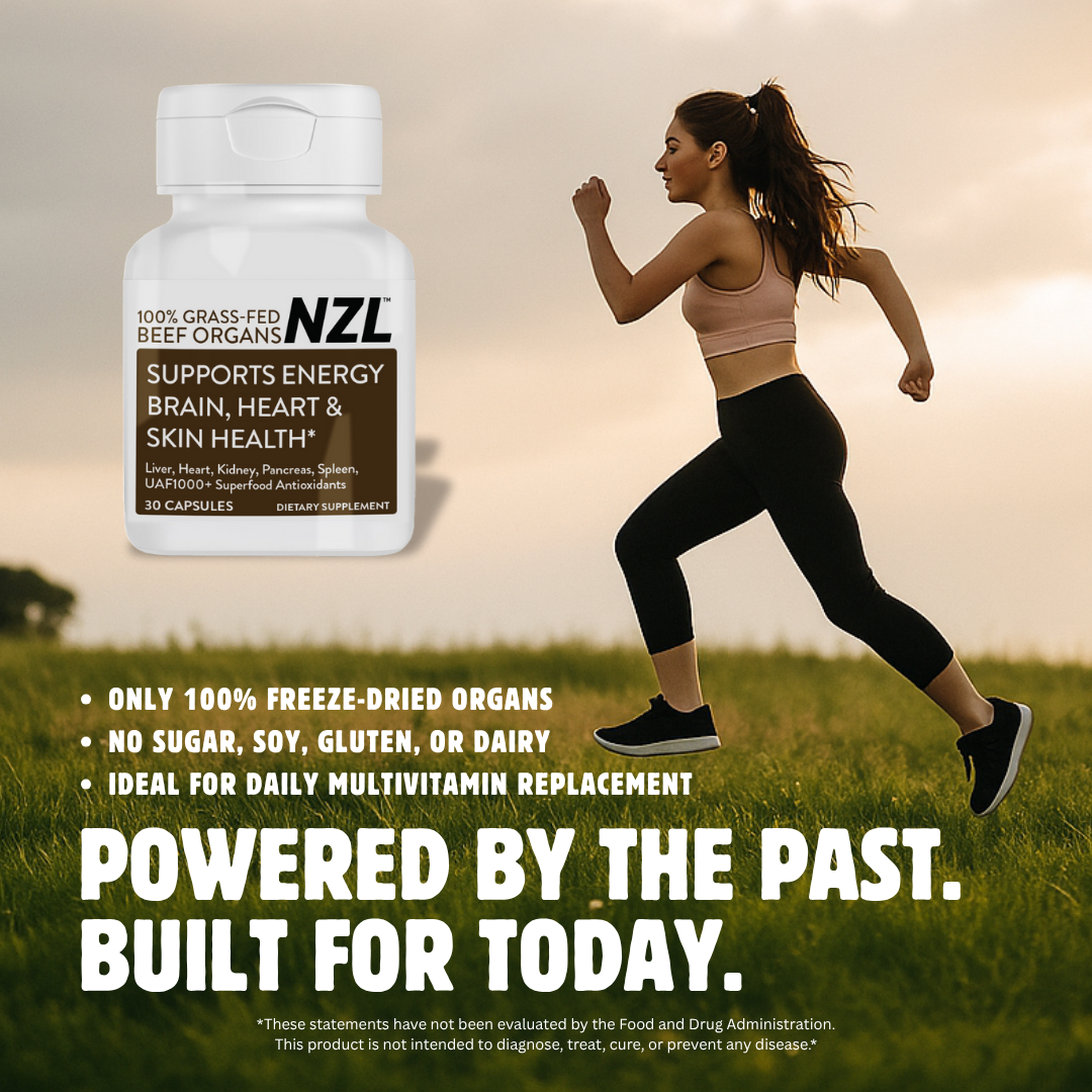 100% Grass-Fed Beef Organs NZL 30, Supports Energy, Brain, Heart & Skin Health, Liver, Heart, Kidney, Pancreas, Spleen, UAF1000+ Super Antioxidants