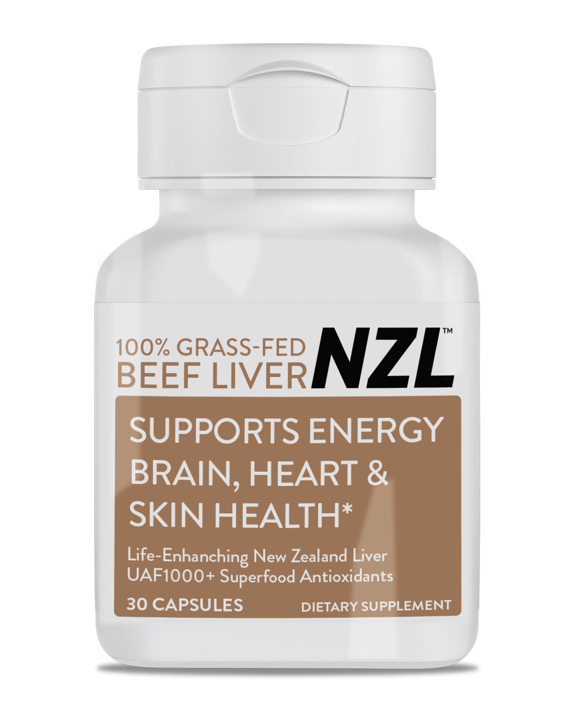 100% Grass-Fed Beef Liver NZL 30 Supports Energy, Brain, Heart & Skin Health, Life Enhanching New Zealand Liver, UAF1000+ Super Antioxidants