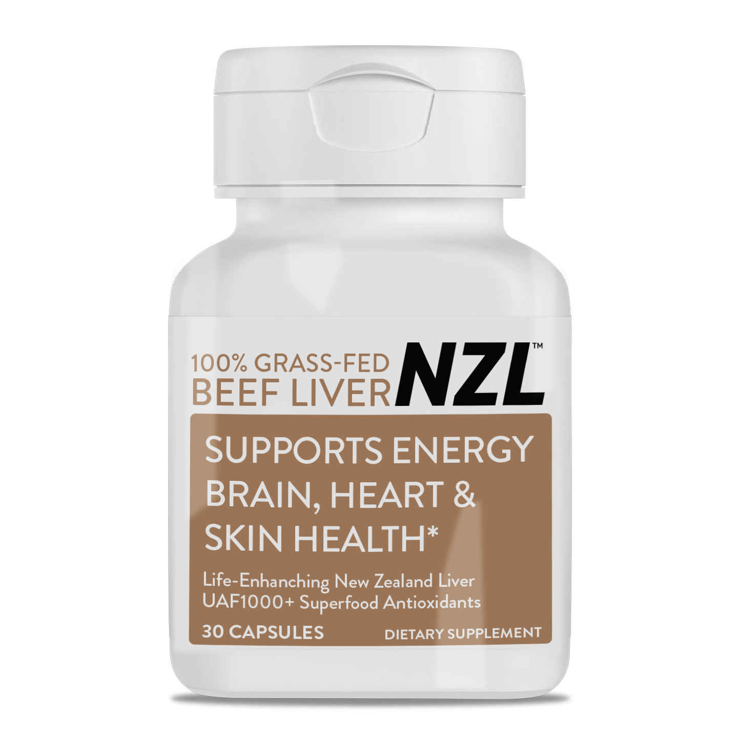 100% Grass-Fed Beef Liver NZL 30 Supports Energy, Brain, Heart & Skin Health, Life Enhanching New Zealand Liver, UAF1000+ Super Antioxidants