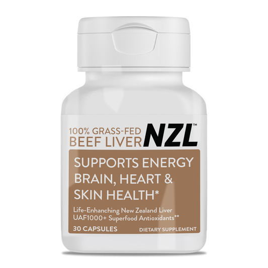 100% Grass-Fed Beef Liver NZL 30 Supports Energy, Brain, Heart & Skin Health, Life Enhanching New Zealand Liver, UAF1000+ Super Antioxidants