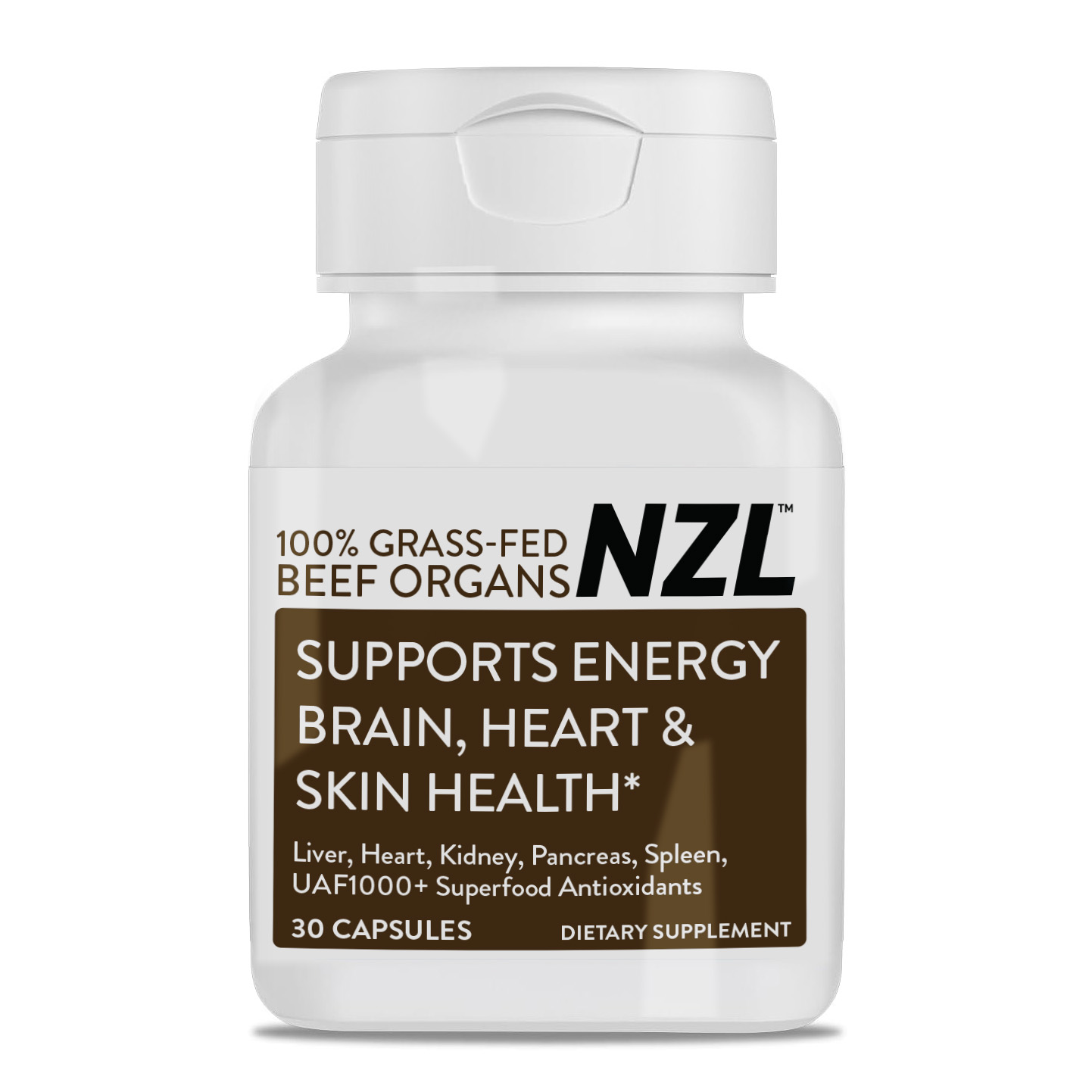 100% Grass-Fed Beef Organs NZL 30, Supports Energy, Brain, Heart & Skin Health, Liver, Heart, Kidney, Pancreas, Spleen, UAF1000+ Super Antioxidants
