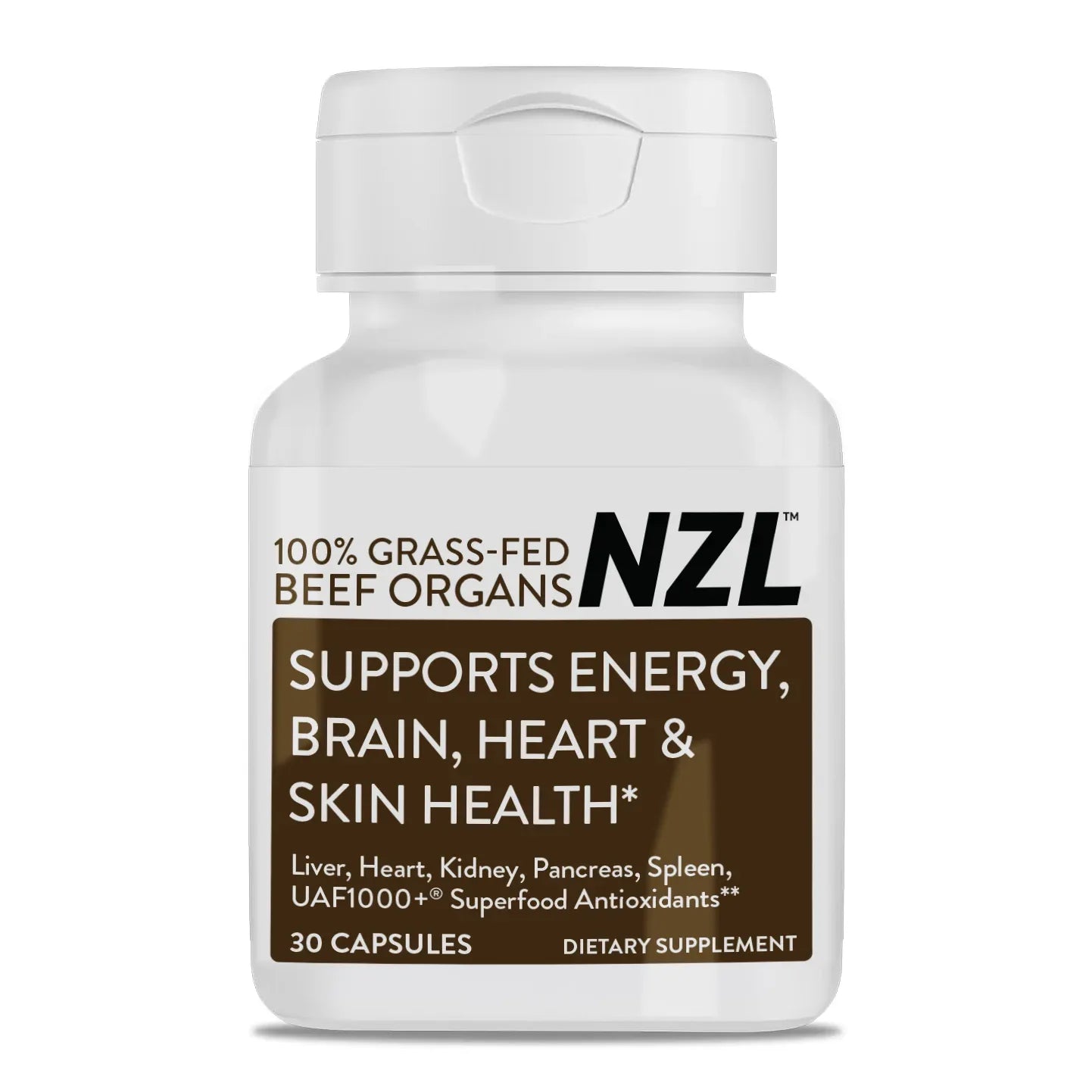 100% Grass-Fed Beef Organs NZL 30, Supports Energy, Brain, Heart & Skin Health, Liver, Heart, Kidney, Pancreas, Spleen, UAF1000+ Super Antioxidants