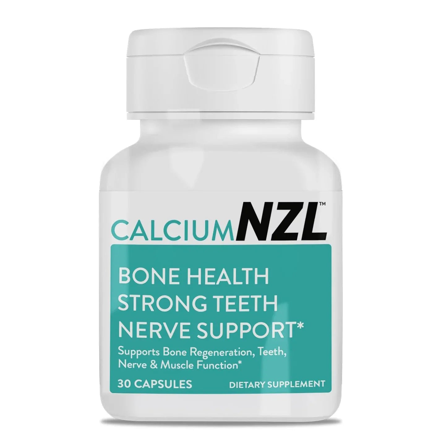 Calcium NZL, New Zealand Natural Raw Calcium Supplement for Bones, Teeth, Gut Health, & Cardiovascular Support, Phosphorus, Magnesium, Collagen, Selenium, 30 Capsules