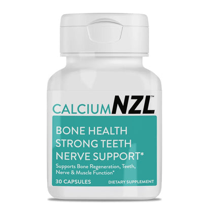 Calcium NZL, New Zealand Natural Raw Calcium Supplement for Bones, Teeth, Gut Health, & Cardiovascular Support, Phosphorus, Magnesium, Collagen, Selenium, 30 Capsules