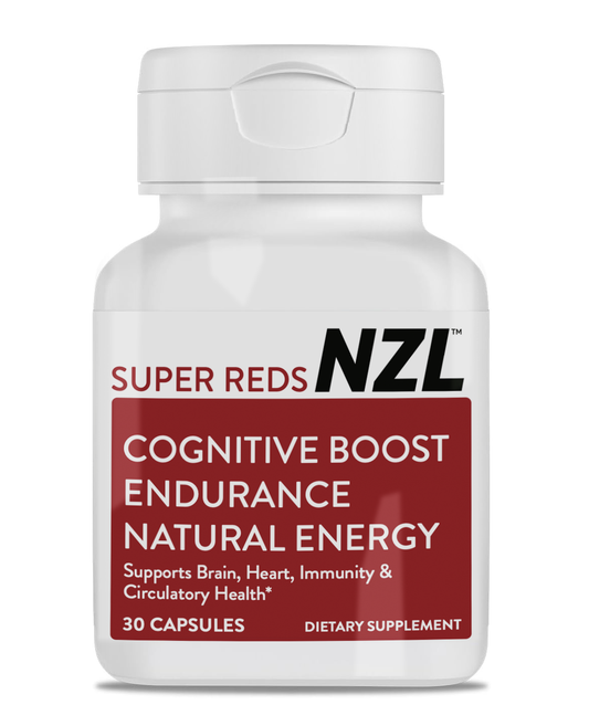 NZL Super Reds Capsules, All-Natural New Zealand Red Superfood Energy, Essential Red Fruits Veggies& Beets, Antioxidants, Enzymes, Energy Supplements, 30 Capsules