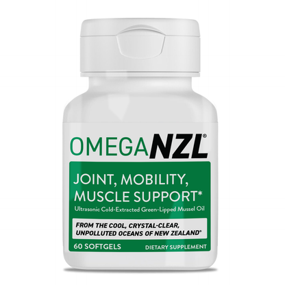 OmegaNZL Natural Joint Pain Relief Supplement, Green Lipped Mussel Oil, Up to 53 times more effective than standard green-lipped mussel oil*  contains 60 SOFTGELS