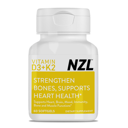 Vitamin D3 & K2 NZL, High Potency D3 2000IU and K2 (MK7) 80mcg, Unique Vitamin D3 from 100% New Zealand Sheep's Wool Lanolin. Cardiovascular Support & Bone Health, 60 SOFTGELS