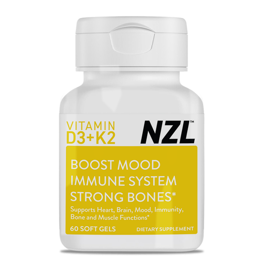 Vitamin D3 & K2 NZL, High Potency D3 2000IU and K2 (MK7) 80mcg, Unique Vitamin D3 from 100% New Zealand Sheep's Wool Lanolin. Cardiovascular Support & Bone Health, 60 Softgels