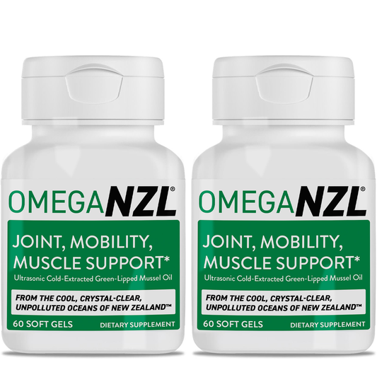 OmegaNZL Natural Joint Pain Relief Supplement, Green Lipped Mussel Oil, Up to 53 times more effective than standard green-lipped mussel oil 120 Capsules (2-Pack)