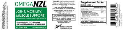 OmegaNZL Natural Joint Pain Relief Supplement, Green Lipped Mussel Oil, Up to 53 times more effective than standard green-lipped mussel oil* (120 SOFTGELS - 2 bottles)