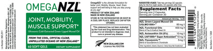 OmegaNZL Natural Joint Pain Relief Supplement, Green Lipped Mussel Oil, Up to 53 times more effective than standard green-lipped mussel oil  60 Capsules