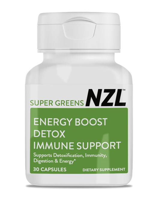 NZL Super Greens Capsules, Fruit and Veggie Supplement, New Zealand Green Superfood Energy, Essential Veggies, Antioxidants, Enzymes, Detox & Cleanse, 30 Capsules