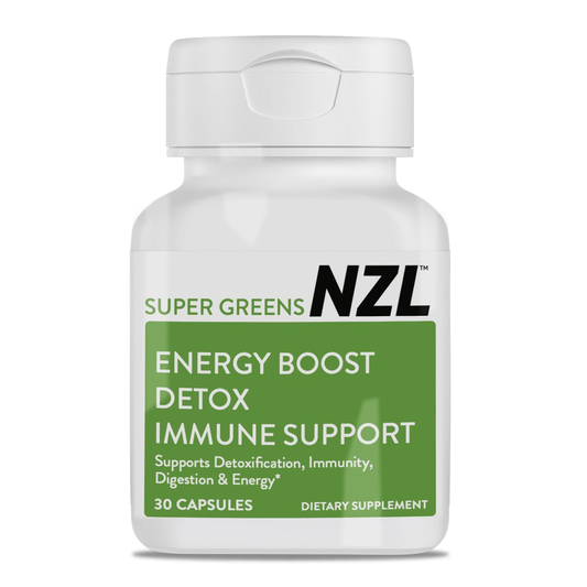 Super Greens NZL Capsules, Fruit and Veggie Supplement, New Zealand Green Superfood Energy, Essential Veggies, Antioxidants, Enzymes, Detox & Cleanse, 30 Capsules